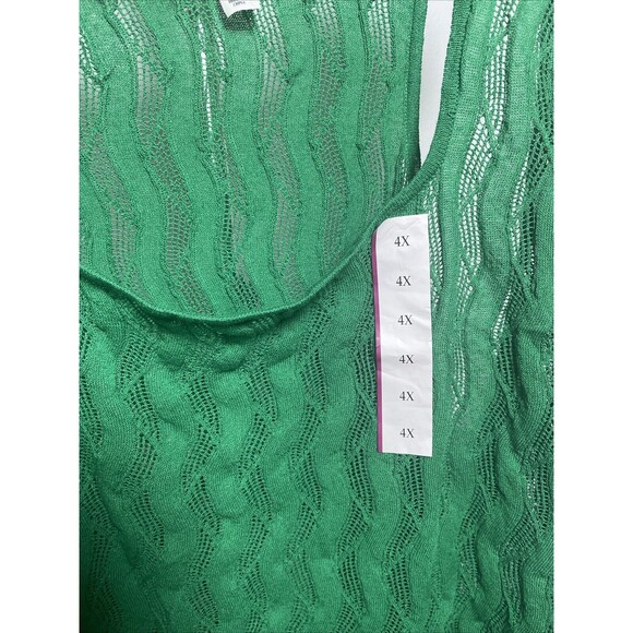 FUTURE COLLECTIVE x JENEE NAYLOR Green Crochet Tank Plus Size 4X Cover Up NWT - Picture 3 of 5